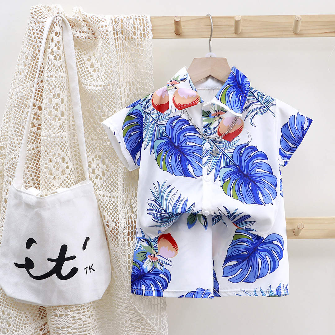 Boys Printed Shirt and Shorts Set